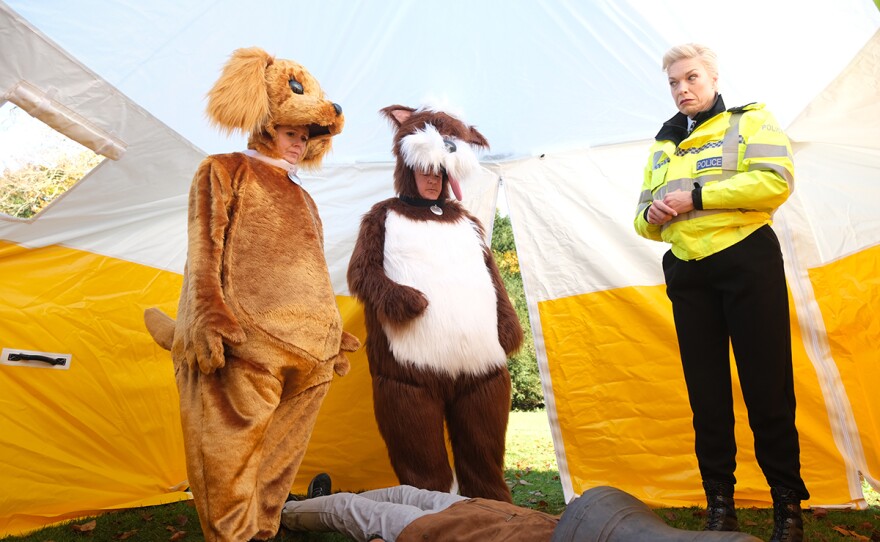A scene from MURDER, THEY HOPE Episode 3 "Dales of the Unexpected"