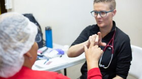 Dr. Hannah Janeway is pictured in this undated photo taken at a Refugee Health Alliance clinic in Tijuana. 