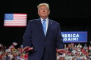 President Donald Trump arrives at a campaign rally at Crossroads Arena, in Corinth, Miss., Monday, Oct. 26, 2026.