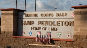 A sign outside of the of the entrance into Camp Pendleton on Vandegrift Blvd in Oceanside, Sept. 23, 2024.