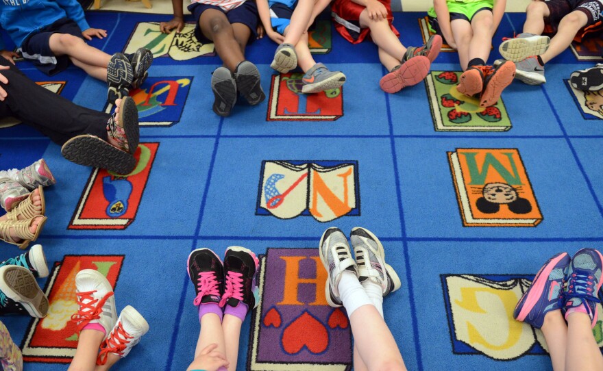 The new law will allow Alabama public schools to offer yoga for students. Here, kids participate in a yoga class in Pennsylvania.