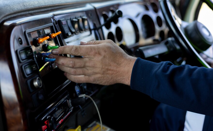 Tye Gray driving a Harvey's Towing truck, Park Ridge, Brisbane, Queensland, Australia.