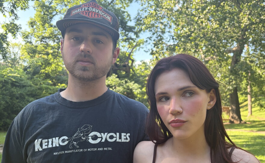 Standing with her boyfriend, Carson McDonald, on June 4, Chloe Troub believes it's insulting to say it's a renter's market given the sheer cost of rent.