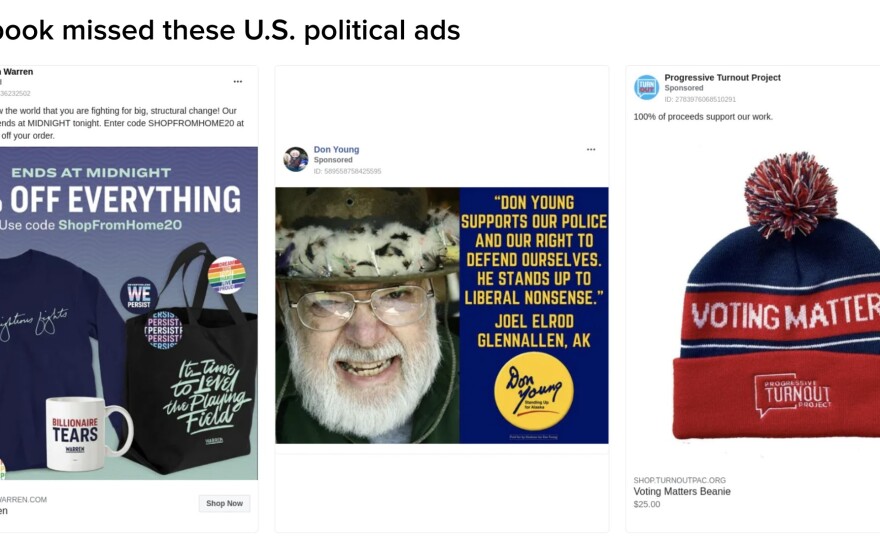Facebook did not recognize these ads as being political, according to researchers who reviewed millions of ads in an audit of the company's practices.