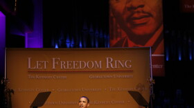 President Obama delivers remarks at the "Let Freedom Ring" concert at the Kennedy Center on Jan. 18, 2010, in Washington, D.C.