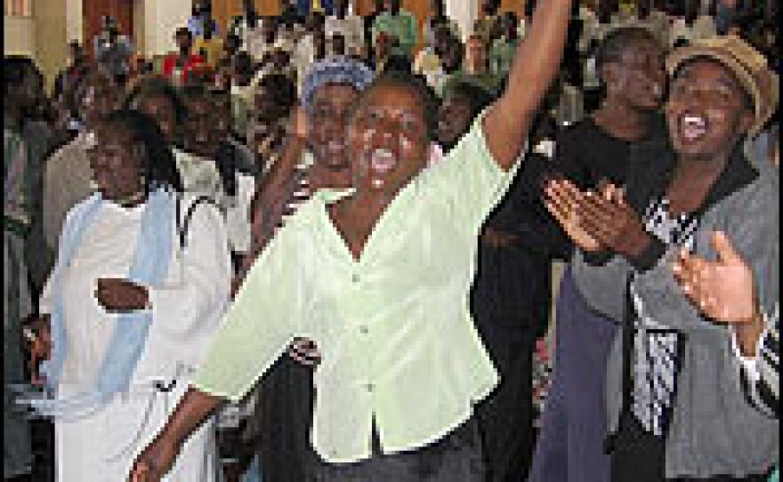 Opponents of President Robert Mugabe's government gather in Harare, Zimbabwe, to remember Gift Tandare, an opposition activist killed during a violent police crackdown.