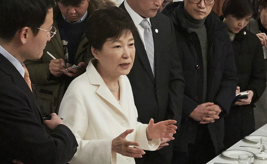 South Korean President Park Geun-hye was impeached by the country's parliament in December and is awaiting a ruling by the country's constitutional court as to whether she will be removed from office.