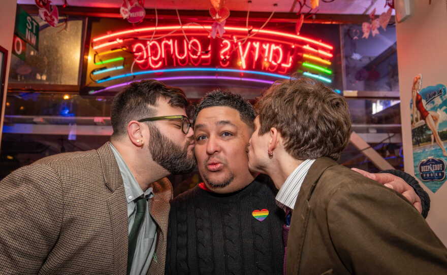 Ryan Benk and Ryan Ricciardi are married by their friend Cesar Garcia this year.