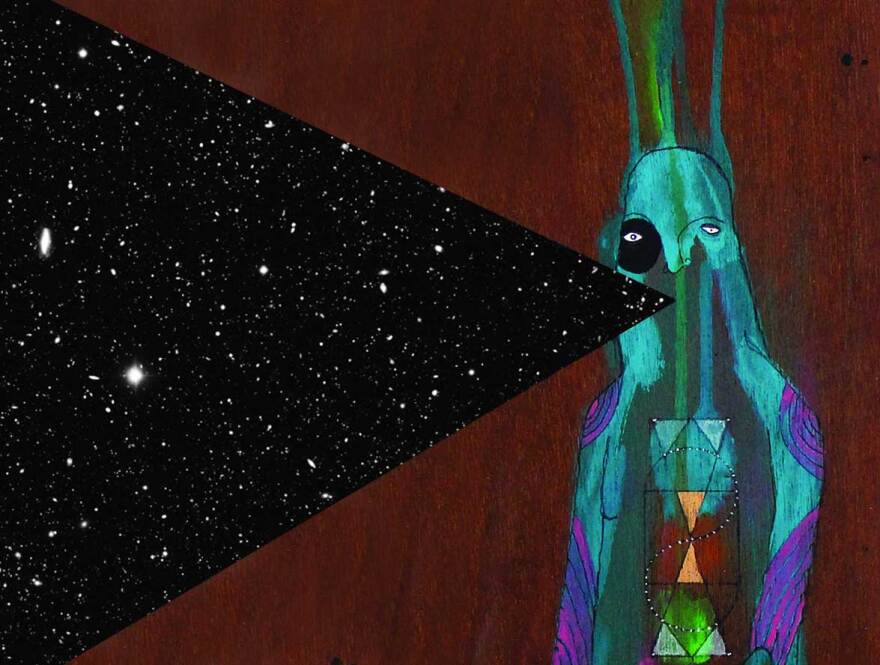Detail of the album art for Luke Henshaw and Gabe Serbian's "Variations in the Key of the Afterlife."