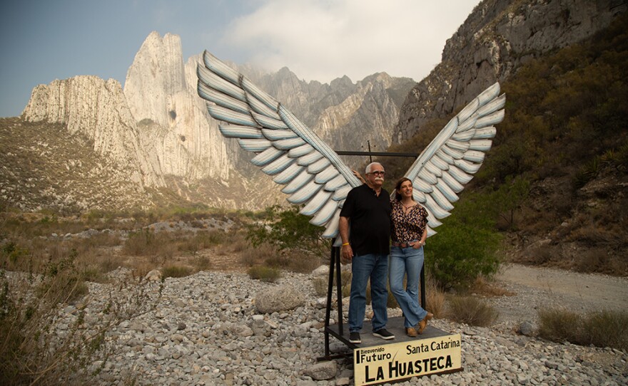 Retired mechanic Gualberto Elizondo, "Weber," drives Pati through the mountains of La Huasteca in his old car in "The Fire Kings."