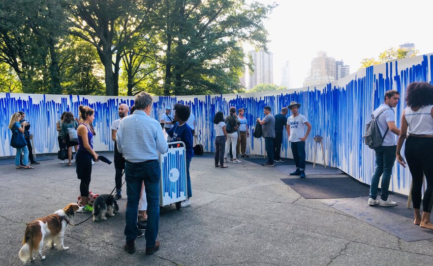 A previous installment of Jeppe Hein's "Breathe With Me" is shown in a 2019 photo in New York's Central Park.