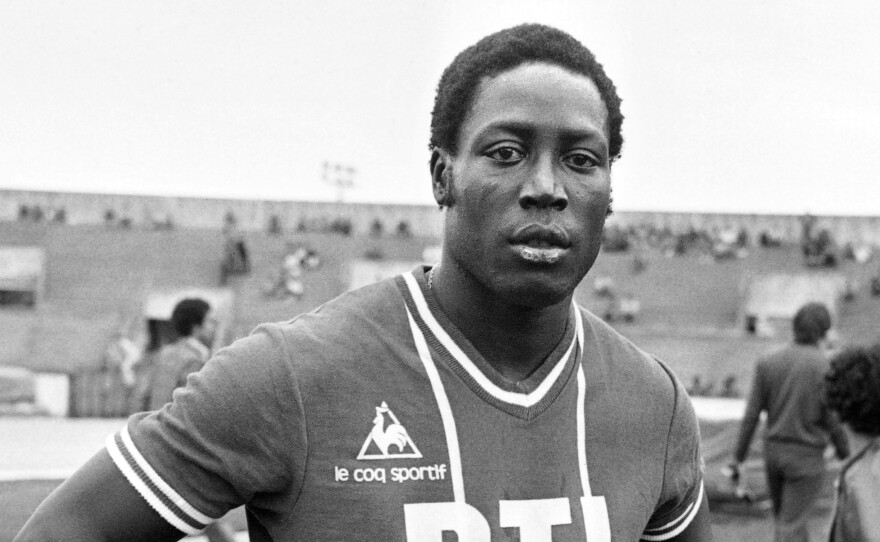 French soccer player Jean-Pierre Adams is shown here on July 26, 1977, in Paris on the grounds of Paris Saint-Germain.