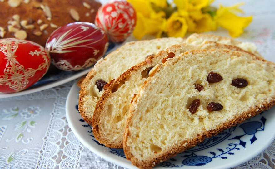 Slices of mazanec made at home by Kristyna Montano, a Czech American now living in California.