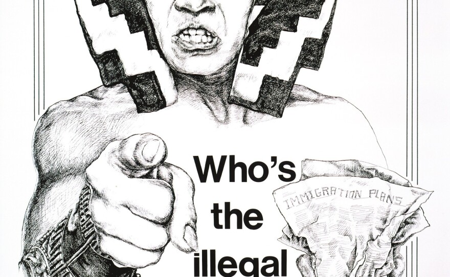 Yolanda López's "Who's the illegal alien, PILGRIM?" was created in 1978 in response to then-President Jimmy Carter's immigration plan.