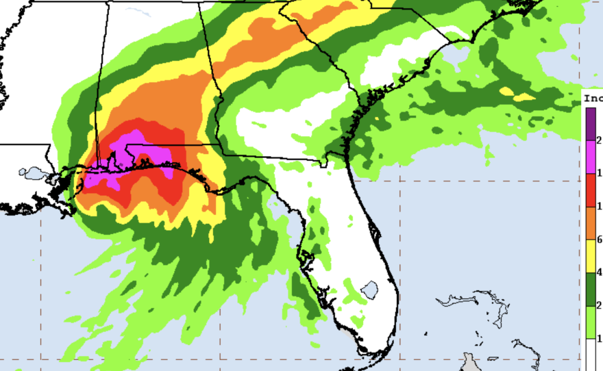 "Historic flooding is possible with extreme life-threatening flash flooding likely through Wednesday," the National Hurricane Center says, as Hurricane Sally slowly moves toward landfall.