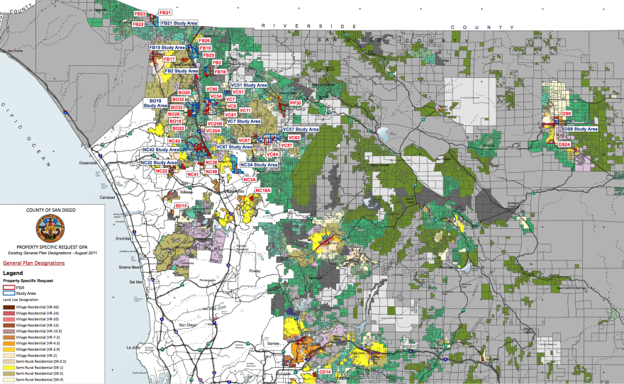 San Diego County General Plan with requests for amendments