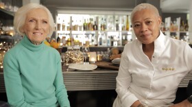 Mary Berry at the bar with Monica Galetti