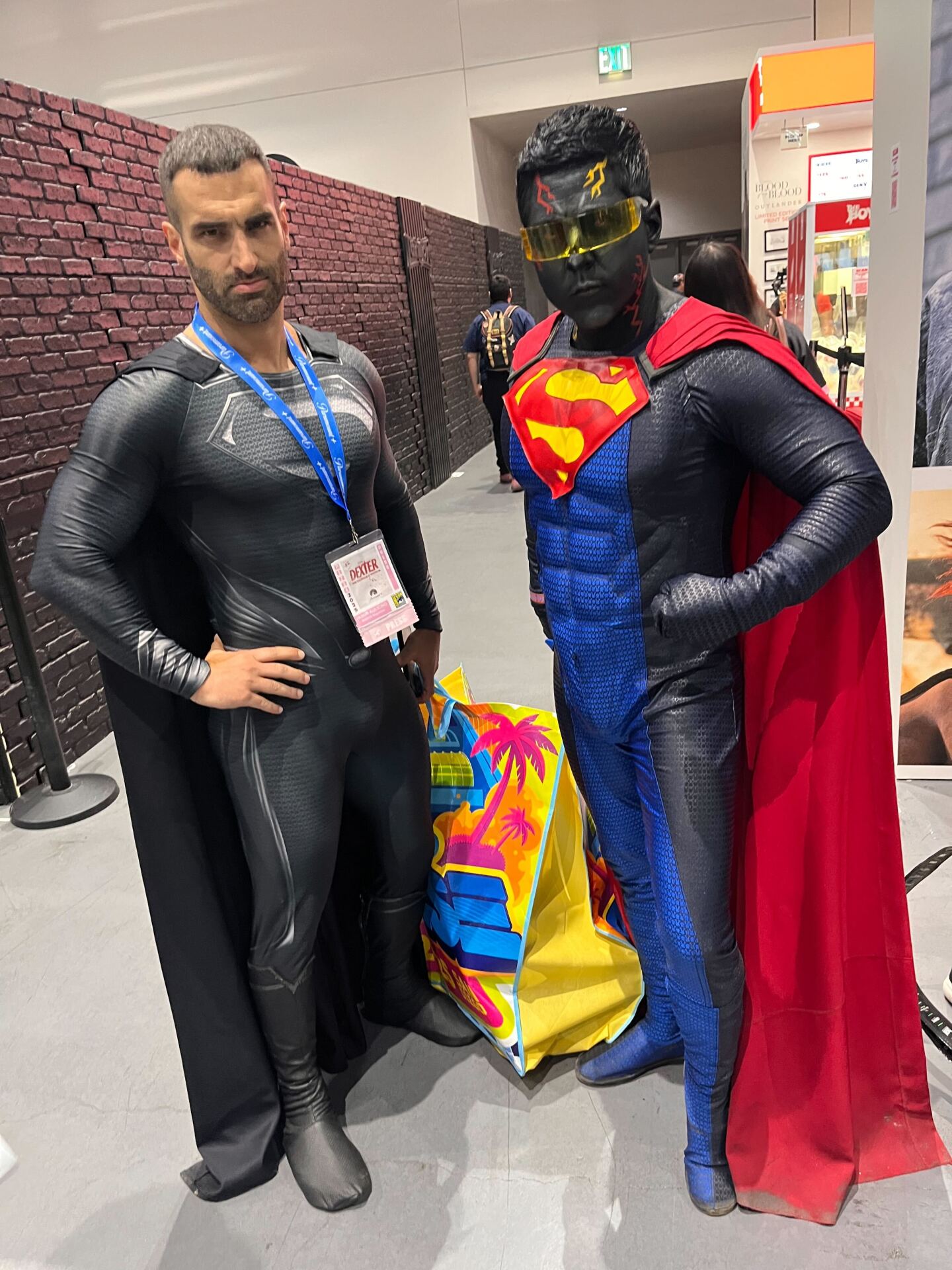 Jason (left) and Gil (right) cosplay as Snyder’s Superman and Eradicator on July 25, 2025.