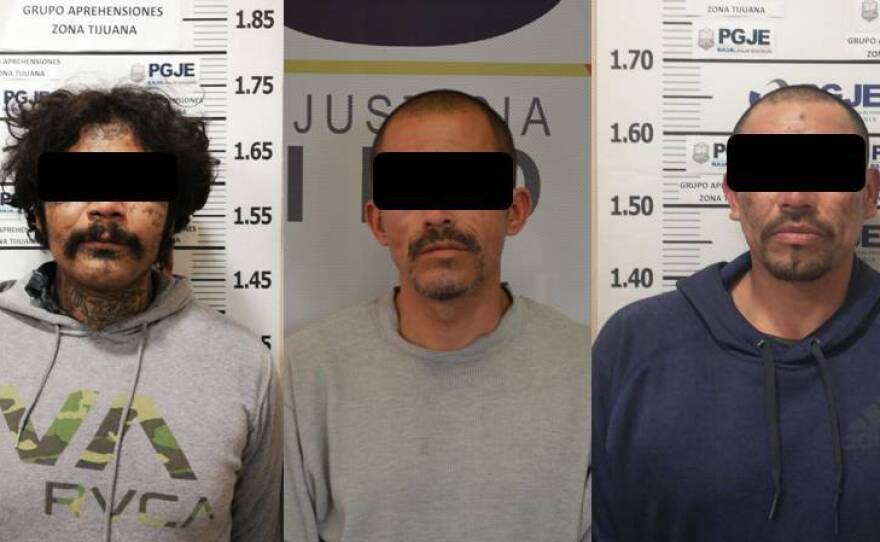 Murder suspects Alejandro, aka “El Orejas,” Fabricio and Esteban Manuel stand for mugshots, Jan. 3, 2019. Authorities provided no last names.