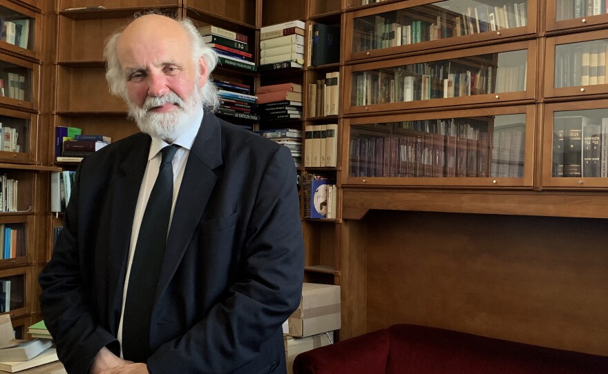 Pastor Gabor Ivanyi of the Hungarian Evangelical Fellowship, a modest Methodist church on the outskirts of Budapest. Ivanyi worries about a growing left-right divide in Hungarian society.
