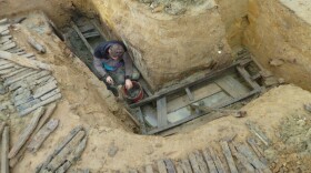 Excavated German WWI trench.