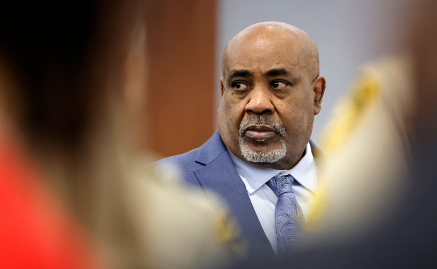 Duane Davis appears in court during his murder trial, related to the 1996 killing of rapper Tupac Shakur, at Clark County District Court Regional Justice Center in Las Vegas, Monday, Aug. 17, 2026.