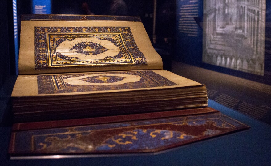 The Arthur M. Sackler Gallery is showing more than 50 centuries-old Qurans, each made in countries across North Africa and Asia. This copy dates to the early 1700s.