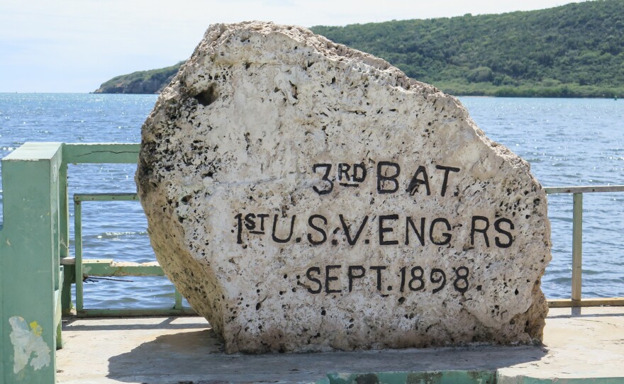 Guanica Bay is where American troops commanded by General Nelson Miles landed on July 25, 1898. At the site, a stone marker engraved by the 3rd Battalion of the U.S. Army commemorates the invasion.