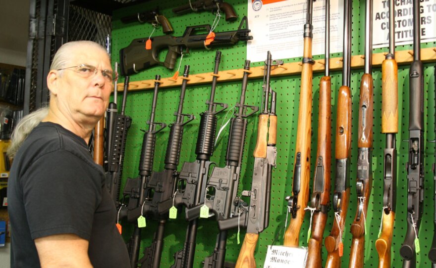 "We go through and check everything that's supposed to be done by the letter, and that's all we can do," says Chuck Fredien, a longtime gun dealer and gunsmith. "I don't have a crystal ball to look into and see if this guy's legitimate or not."