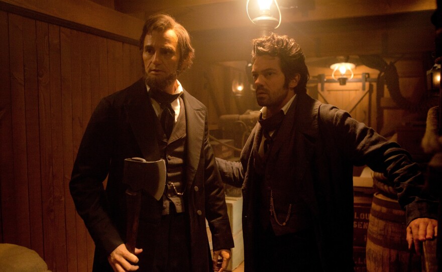 Abe Lincoln (Benjamin Walker) and his mentor Henry (Dominic Cooper) in the historical mash up "Abraham Lincoln: Vampire Hunter."