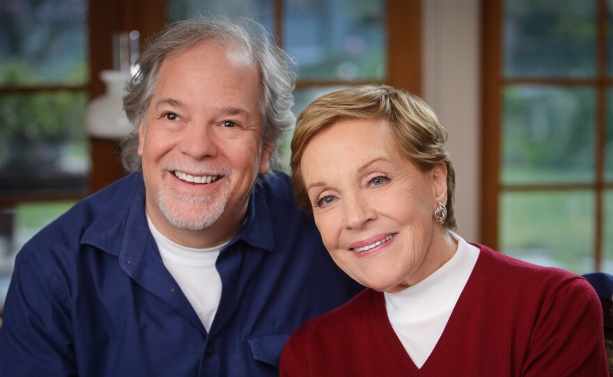 Julie Andrews and Director Danny Gold after their interview for "Blake Edwards; A Love Story in 24 Frames" in Brentwood, Calif.