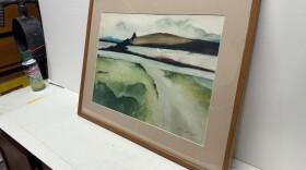 A suspected forgery of an Andrew Wyeth painting is seen at RoGallery in New York, Tuesday, April 28, 2026.