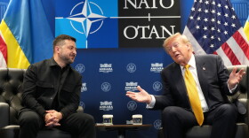 U.S. President Donald Trump meets with Ukraine's President Volodymyr Zelenskyy on the sidelines of the NATO summit in Ankara, Turkey, Wednesday, July 8, 2026.