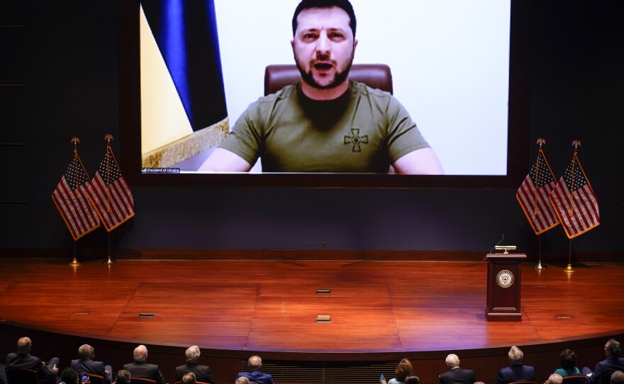 Ukrainian President Volodymyr Zelenskyy speaks to the U.S. Congress by video to plead for support as his country continues to defend itself from an ongoing Russian invasion.