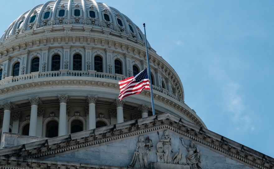 Lawmakers return to the Capitol on Monday. On Saturday, the flag was lowered to half staff to honor the life of Rep. John Lewis, D-Ga., who died late Friday.