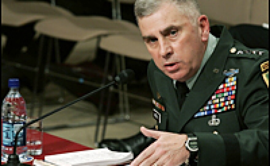 Gen. John Abizaid testifies during a hearing before the Senate Armed Services Committee Nov. 15, 2006, on Capitol Hill. The hearing was to examine the current situation of the war in Iraq.