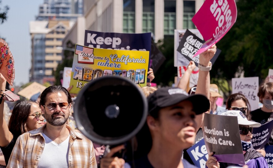 Thousands of people participated in the "Bans Off Our Bodies" rally and protest march in downtown San Diego, May 14, 2022.