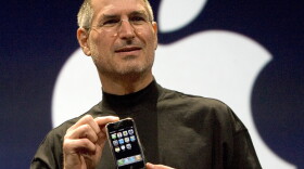 Steve Jobs Unveils Apple iPhone At MacWorld Expo in January 2007.