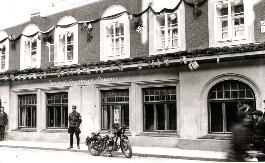 An archival image of the building in Braunau am Inn, Austria, where Adolf Hitler was born in 1889.