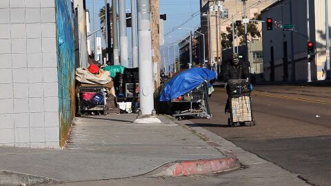 Homeless camps in downtown San Diego, March 14, 2014