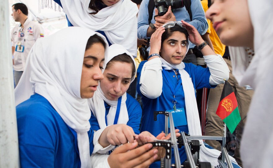 The all-girls team from Afghanistan had garnered attention even before the competition began, when the U.S. State Department initially denied the members visas. They were awarded a medal for "courageous achievement."