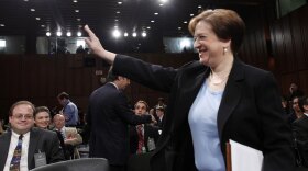 Supreme Court nominee Elena Kagan waves before sitting down for the third day of her confirmation hearing on Wednesday.