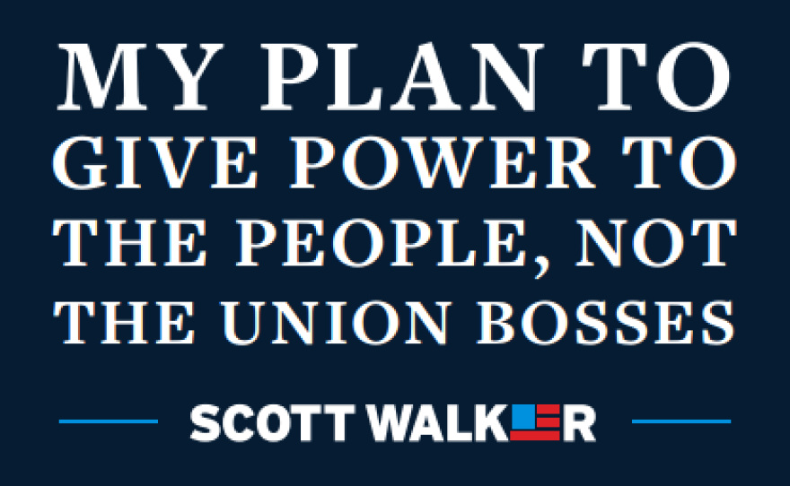 The front page of Wisconsin Gov. Scott Walker's plan to take on labor unions.