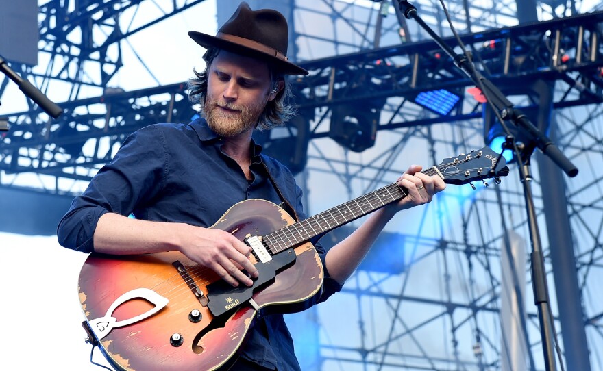 Wesley Schultz, lead singer of The Lumineers, performs at California's Irvine Meadows Amphitheater on May 14. The band started working with Yondr to create a "phone-free zone" at its concerts.