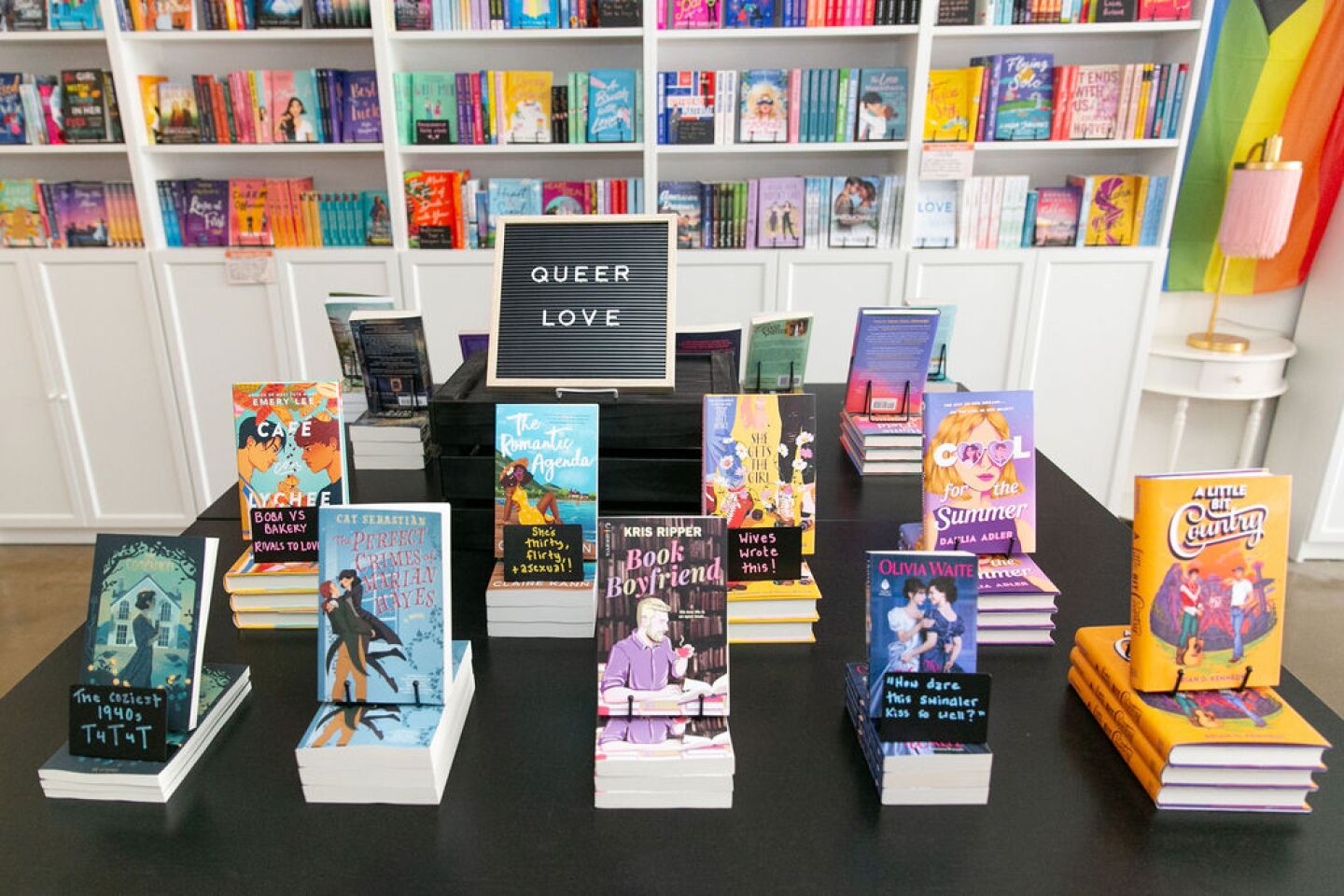Queer romance novels displayed at Meet Cute in this undated photo.