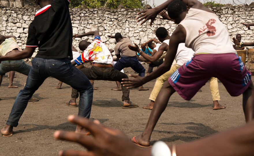 After leaving armed rebel groups, the boys spend five or six weeks in a re-integration center, where they learn the art of capoeira, among other things.