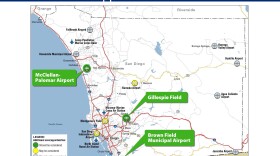 The Regional Aviation Strategic Plan recommends considering McClellan-Palomar Airport, Gillespie Field and Brown Field Municipal Airport for additional use for San Diego air traffic.