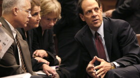 Inspector General Glenn Fine (right) consults with staff before testifying on the firing of nine U.S. attorneys during a House Judiciary panel hearing in 2008.