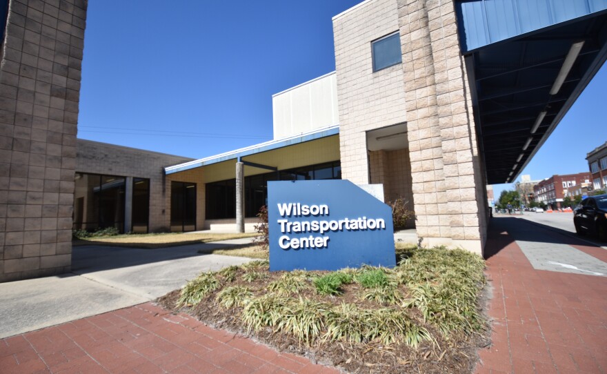 Wilson's transportation center was once the hub connecting the city's five bus lines. Now, the center is mostly empty, and the spaces where buses used to park have been turned into street parking.