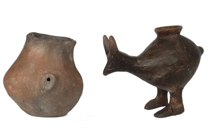 A selection of small feeding vessels dating back to the late Bronze Age and early Iron Age. Researchers now say vessels like these were used as prehistoric baby bottles.